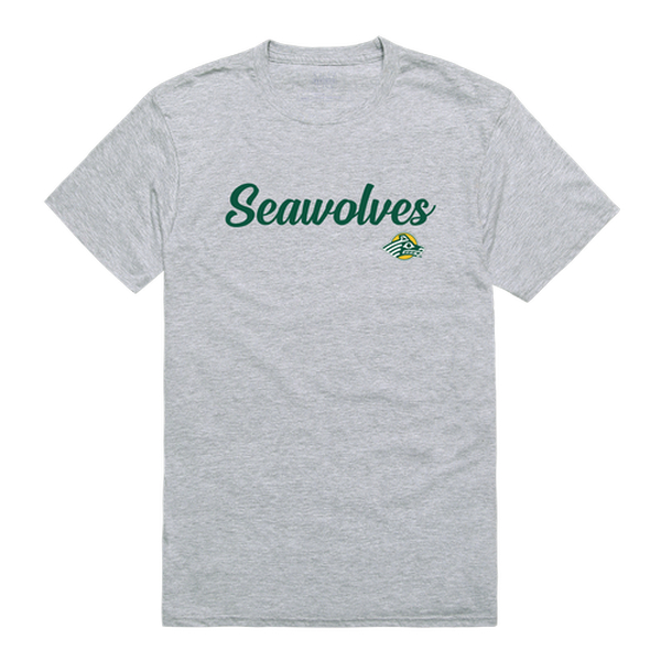 UPC 195073595772 product image for 554-259-HGY-02 University of Alaska Anchorage Mens Script T-Shirt, Heather Gray  | upcitemdb.com