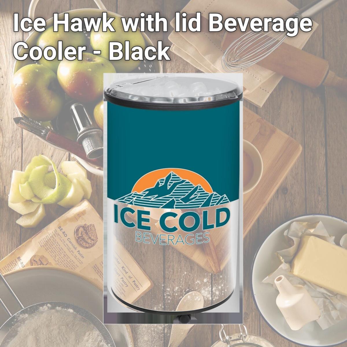 Picture of lowa Rotocast Plastics 3902937  Ice Hawk with lid Beverage Cooler - Black
