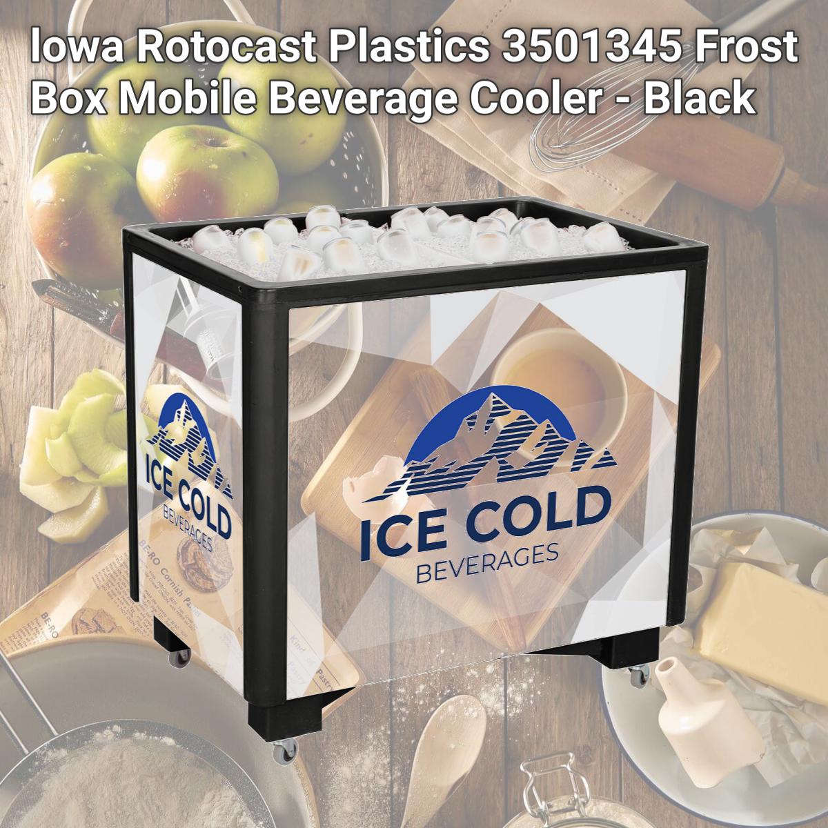 Picture of lowa Rotocast Plastics 3501345 Frost Box Mobile Beverage Cooler - Black