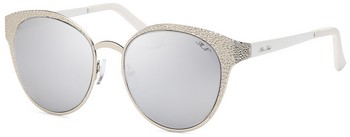 Mn2017-118 Silver Star Gazer Round Style Sunglasses, Silver
