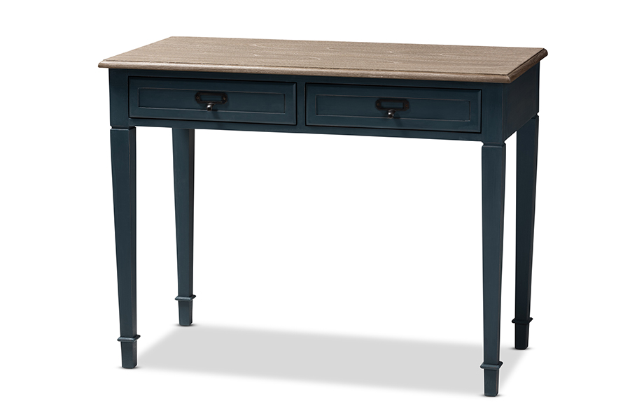 Chr4vm-m B-ca-blue Spruce-desk Dauphine French Provincial Spruce Blue Accent Writing Desk