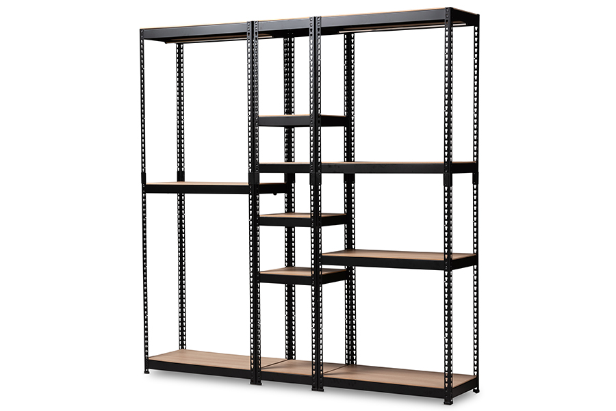 Bh06-bh09-bh12-black-shelf Gavin Modern & Contemporary Black Metal 10-shelf Closet Storage Racking Organizer