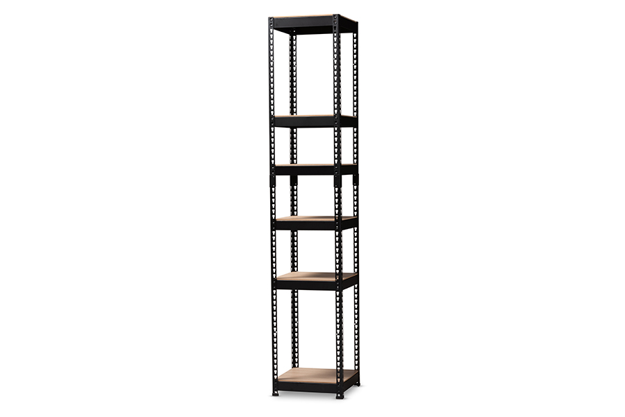 Bh12-black-shelf Gavin Modern & Contemporary Black Metal 5-shelf Closet Storage Racking Organizer