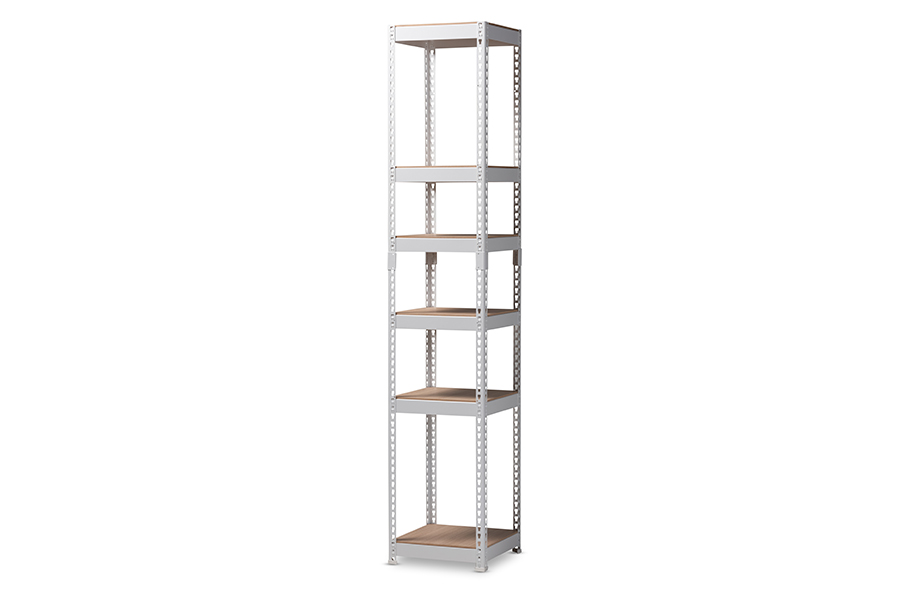 Wh12-white-shelf Gavin Modern & Contemporary White Metal 5-shelf Closet Storage Racking Organizer