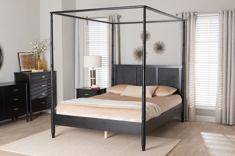 193271472673 Marisela Canopy Bed - Black - King Size