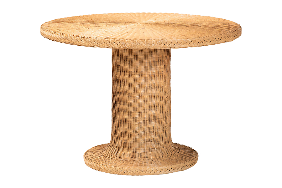 Picture of Bali & Pari 193271469383 29.50 x 42.10 x 42.10 in. Amaya 5 Piece Round Rattan Dining Set, Light Honey