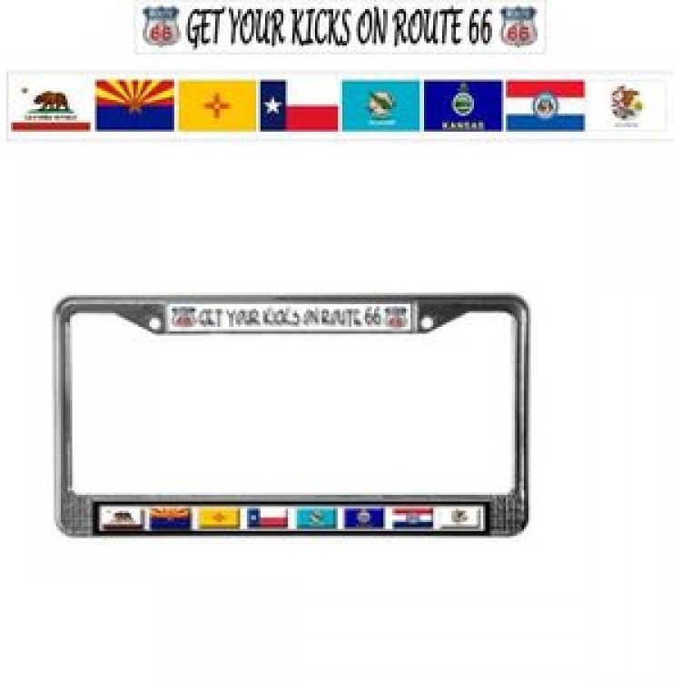 UPC 783935000160 product image for LPO374 Get Your Kicks on Route 66 Photo License Plate Frame, Free Screw Caps | upcitemdb.com