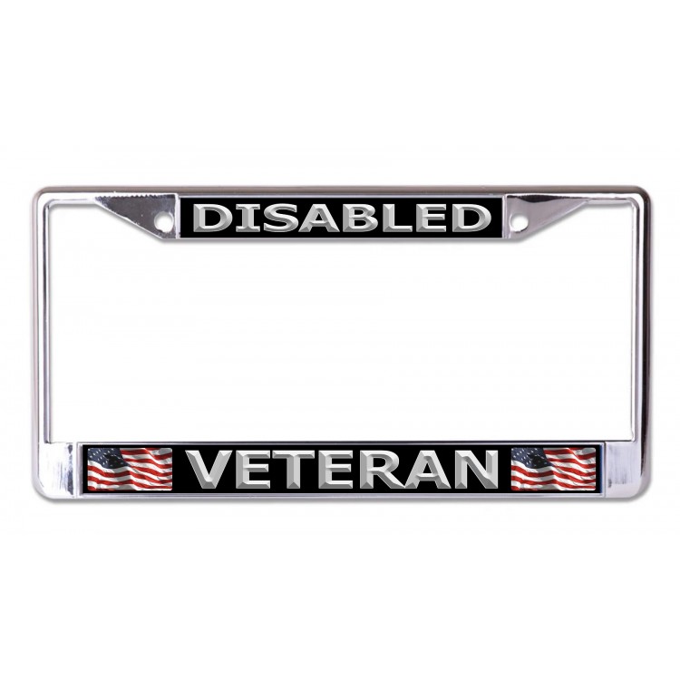 UPC 760939919032 product image for LPO7269 6 x 12 in. Disabled Veteran No.2 Chrome License Plate Frame | upcitemdb.com