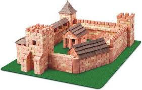 07005 Mini Bricks Construction Set Castle 1800 Piece, Glue Included - Red