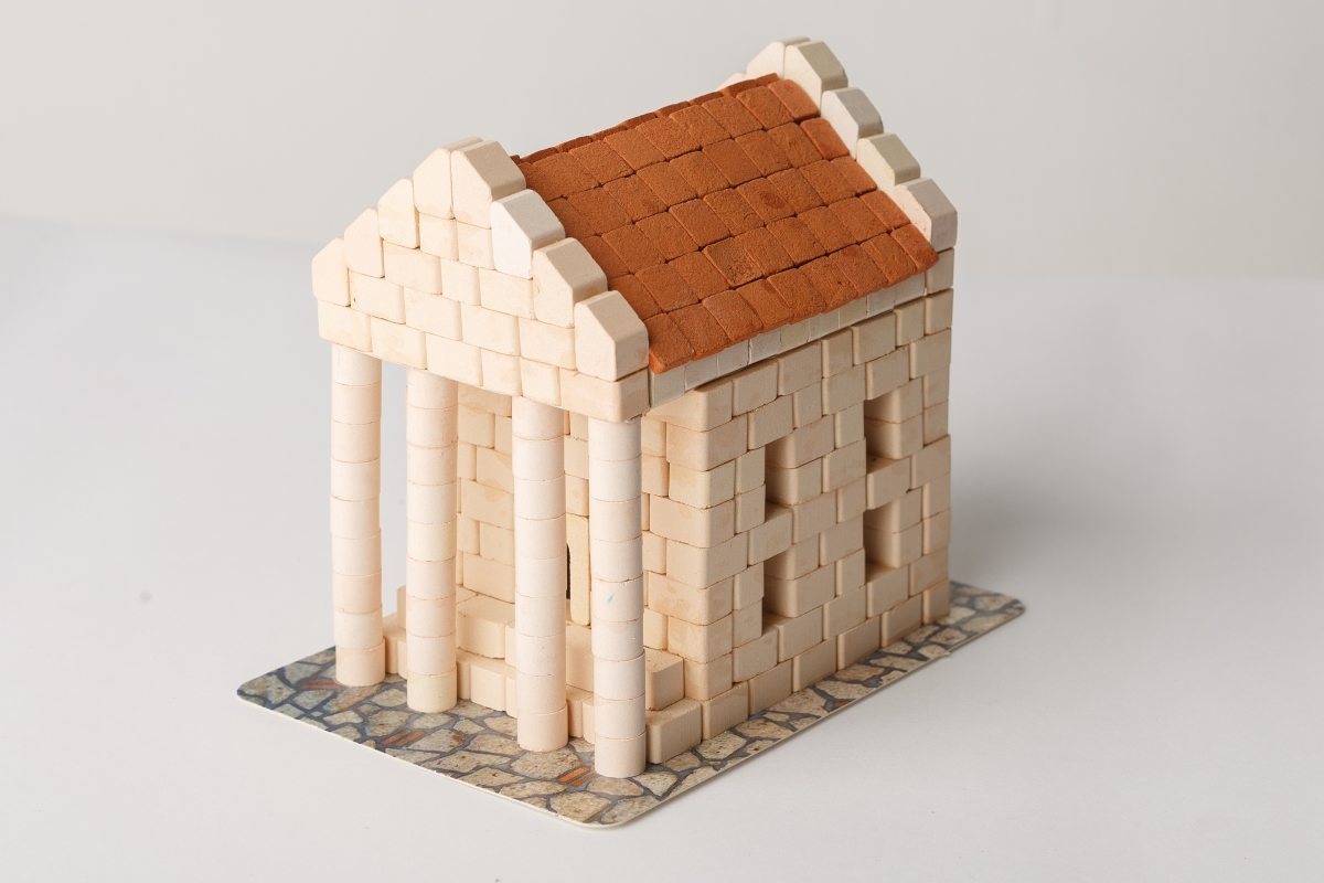 Mini Bricks Construction Set Bank Piece Glue Included White - Piece Of 500