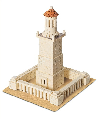 08003 Mini Bricks Construction Set Lighthouse Of Alexandria Glue Included White - Piece Of 970