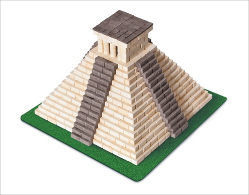 08007 Mini Bricks Construction Set Mayan Pyramid Glue Included Black & White - Piece Of 750