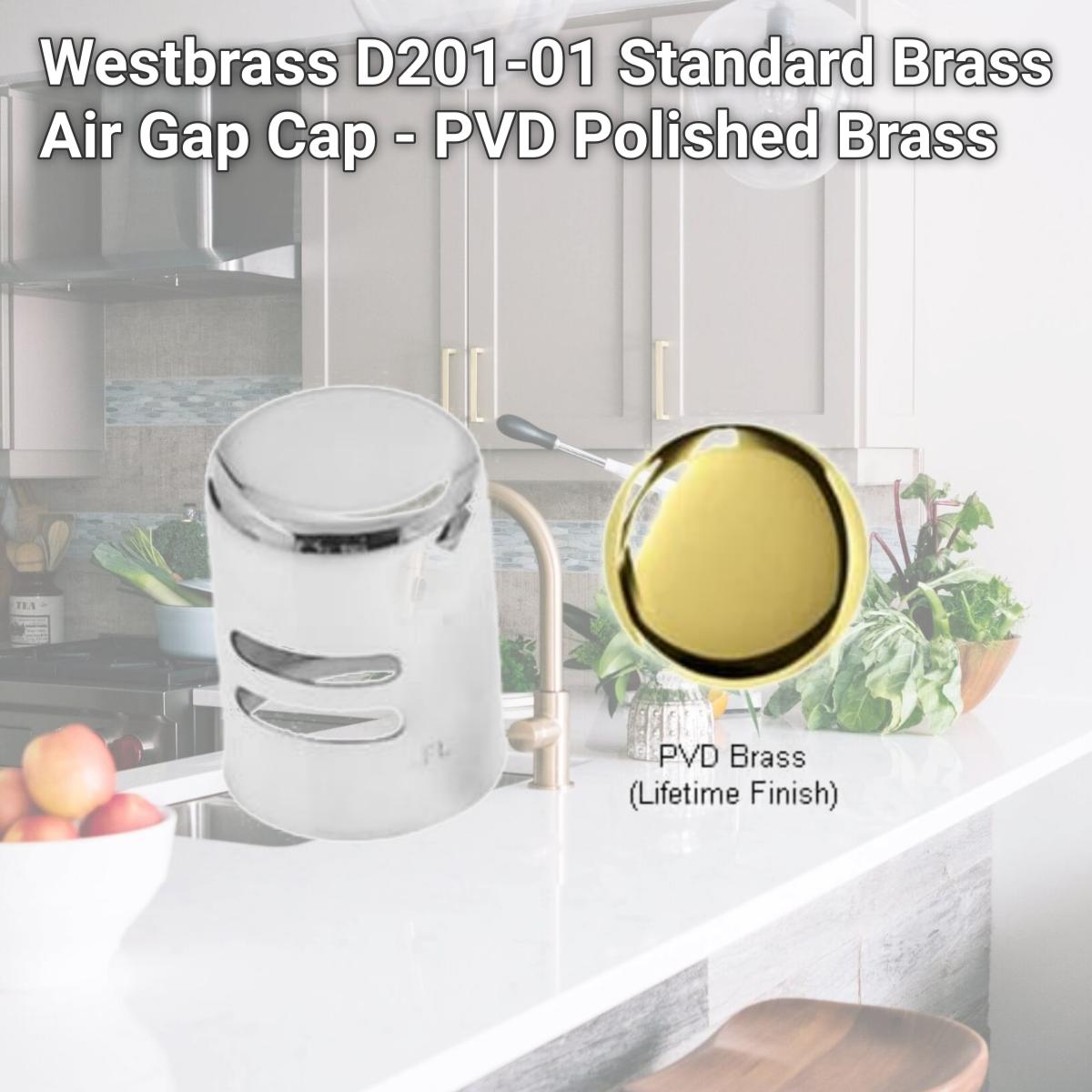 Picture of Westbrass D201-01 Standard Brass Air Gap Cap - PVD Polished Brass