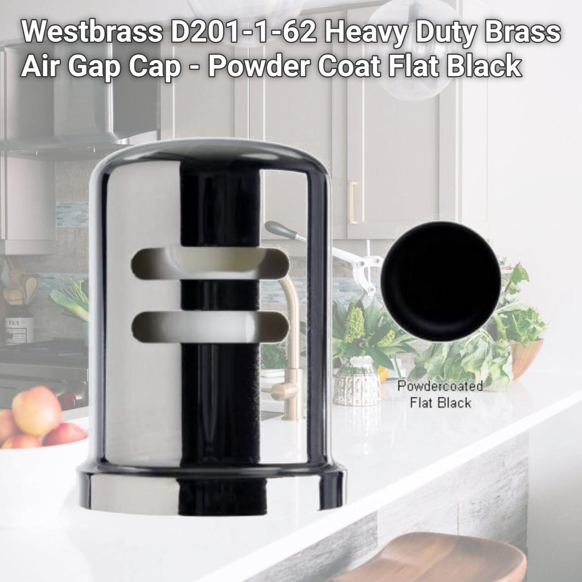 Picture of Westbrass D201-1-62 Heavy Duty Brass Air Gap Cap - Powder Coat Flat Black