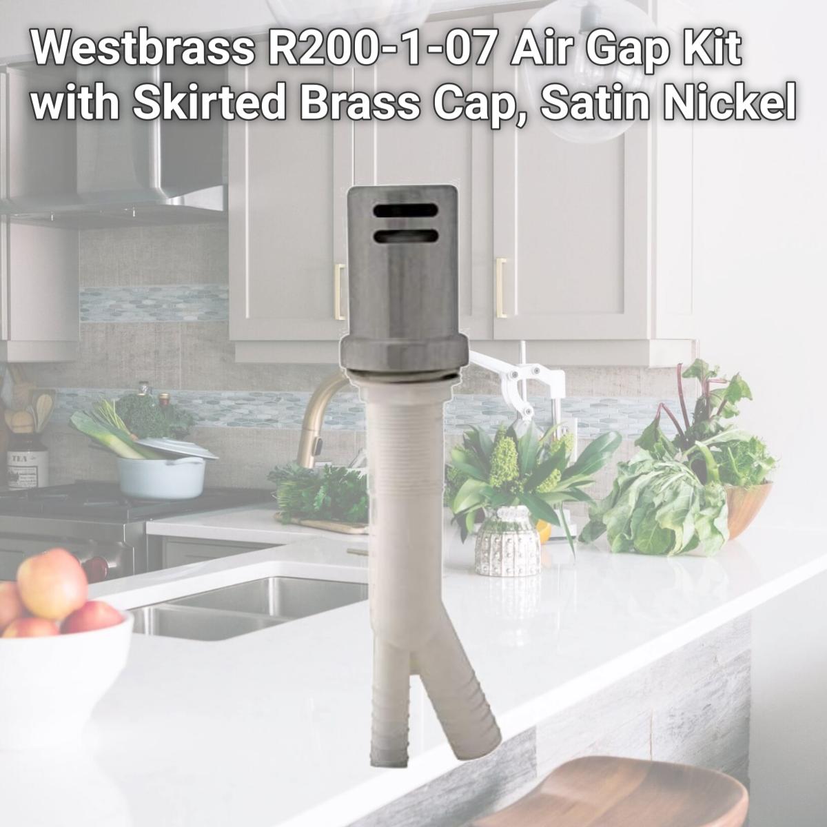 Picture of Westbrass R200-1-07 Air Gap Kit with Skirted Brass Cap, Satin Nickel