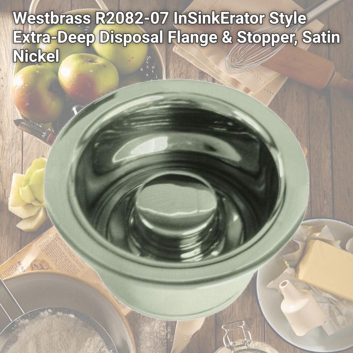 Picture of Westbrass R2082-07 InSinkErator Style Extra-Deep Disposal Flange & Stopper, Satin Nickel