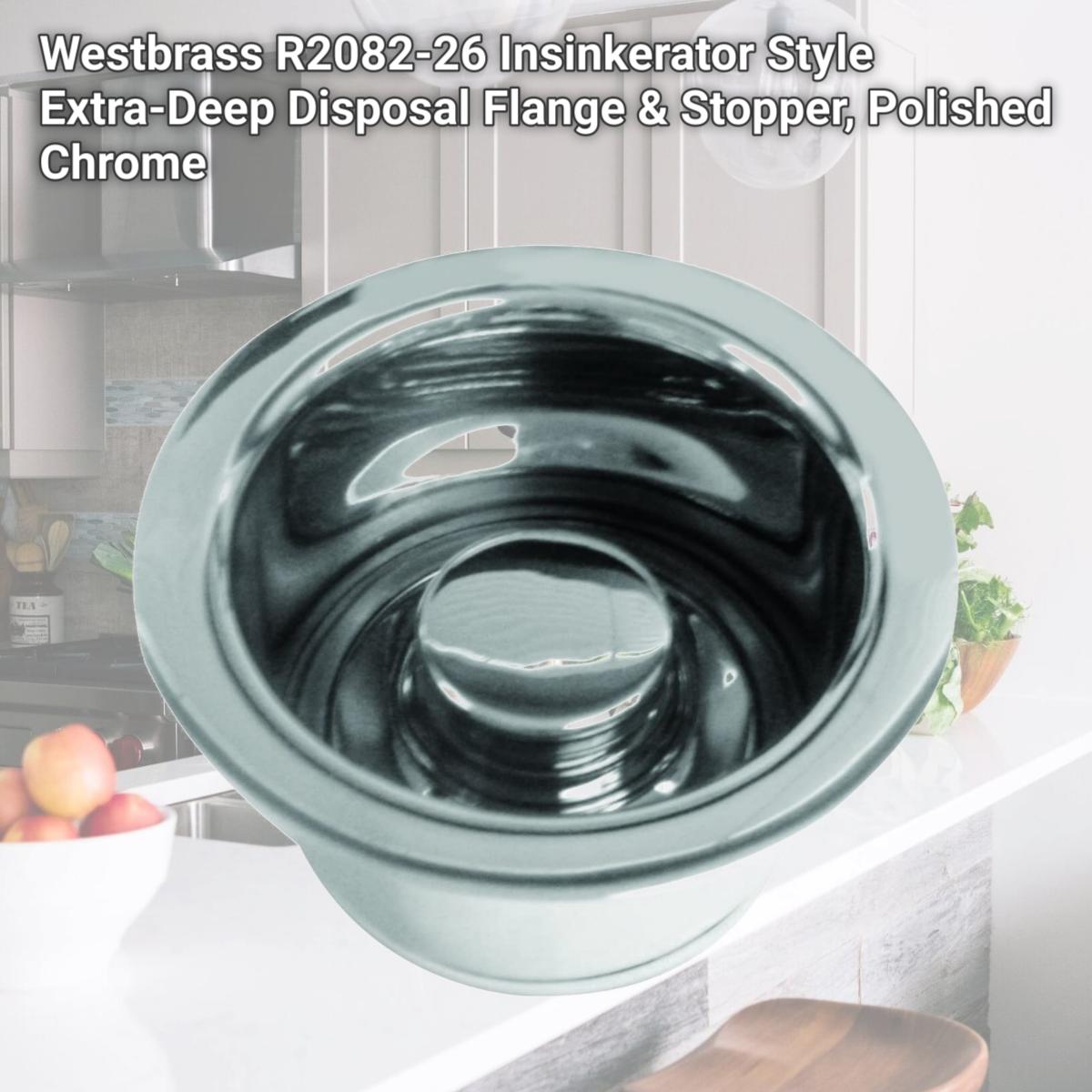 Picture of Westbrass R2082-26 Insinkerator Style Extra-Deep Disposal Flange & Stopper, Polished Chrome