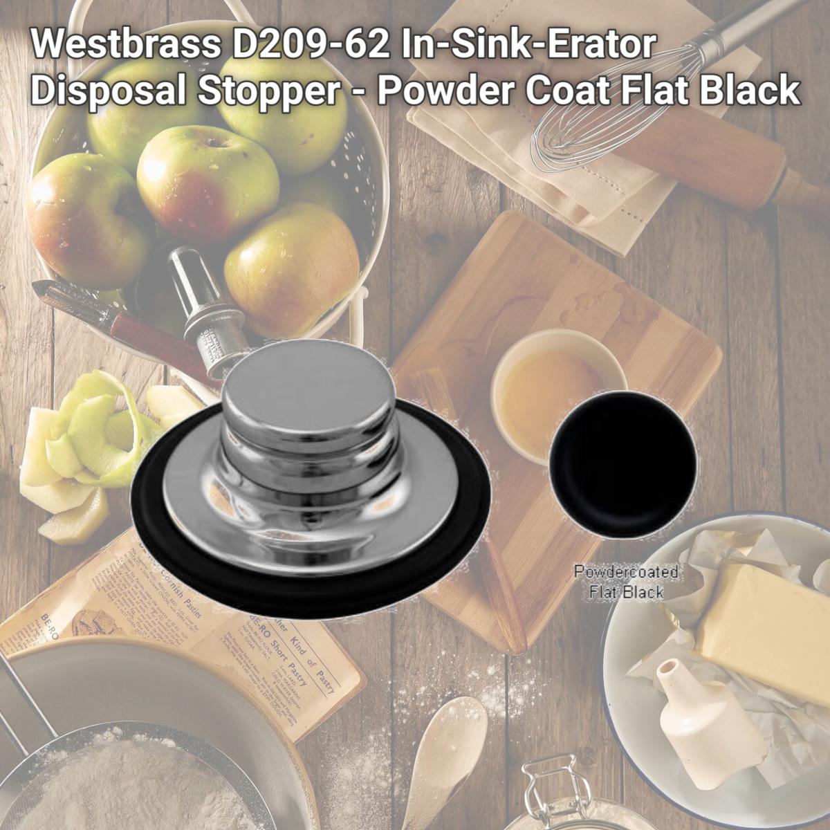Picture of Westbrass D209-62 In-Sink-Erator Disposal Stopper - Powder Coat Flat Black