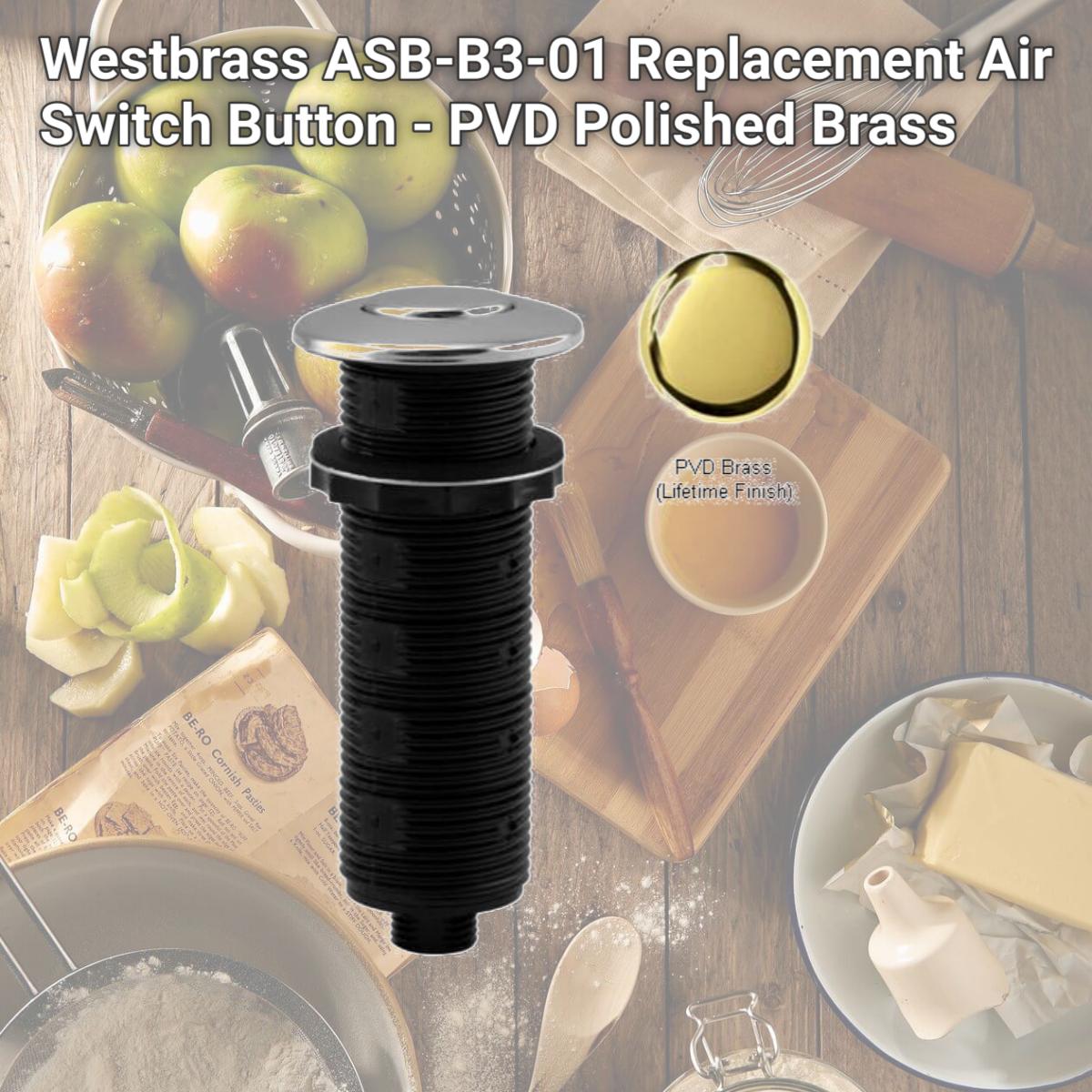 Picture of Westbrass ASB-B3-01 Replacement Air Switch Button - PVD Polished Brass