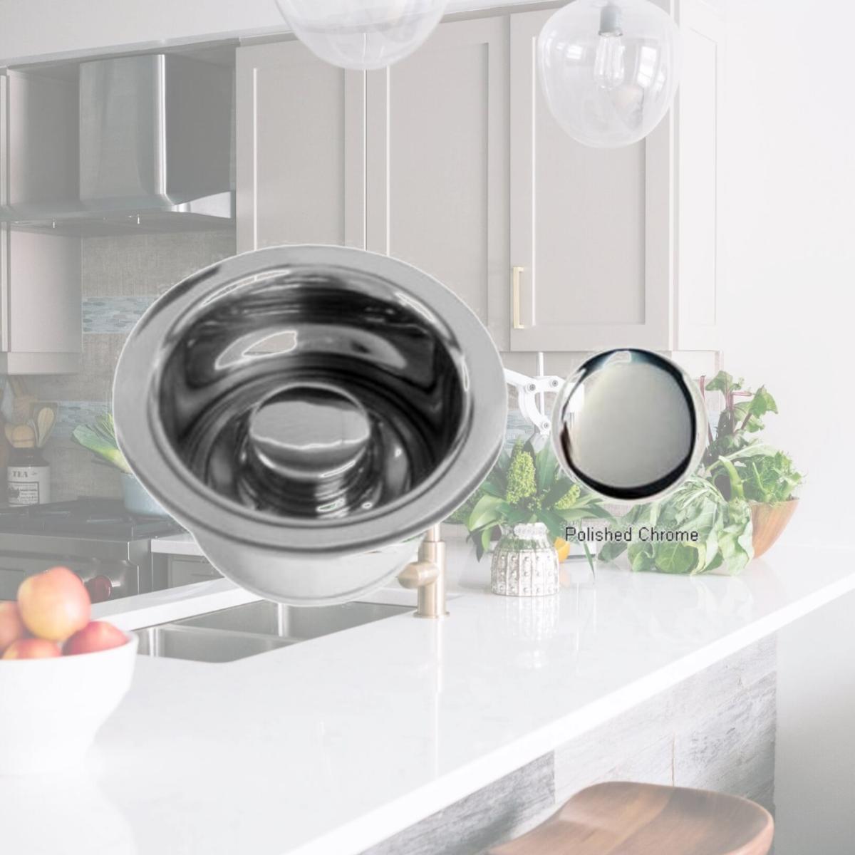 Picture of Westbrass D2082-26 Extra Deep ISE Disposal Flange and Stopper - Polished Chrome
