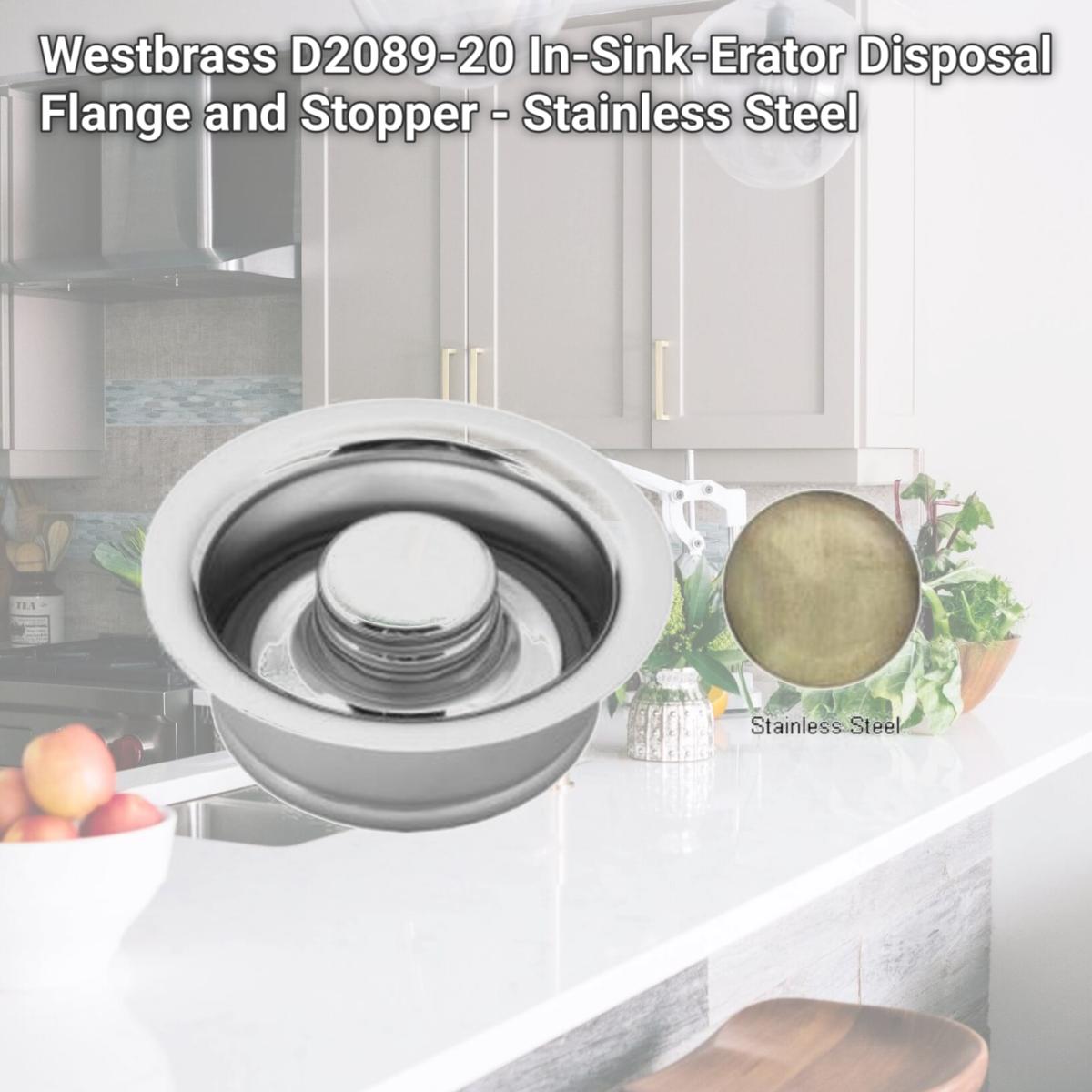 Picture of Westbrass D2089-20 In-Sink-Erator Disposal Flange and Stopper - Stainless Steel