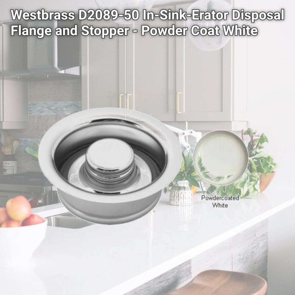Picture of Westbrass D2089-50 In-Sink-Erator Disposal Flange and Stopper - Powder Coat White
