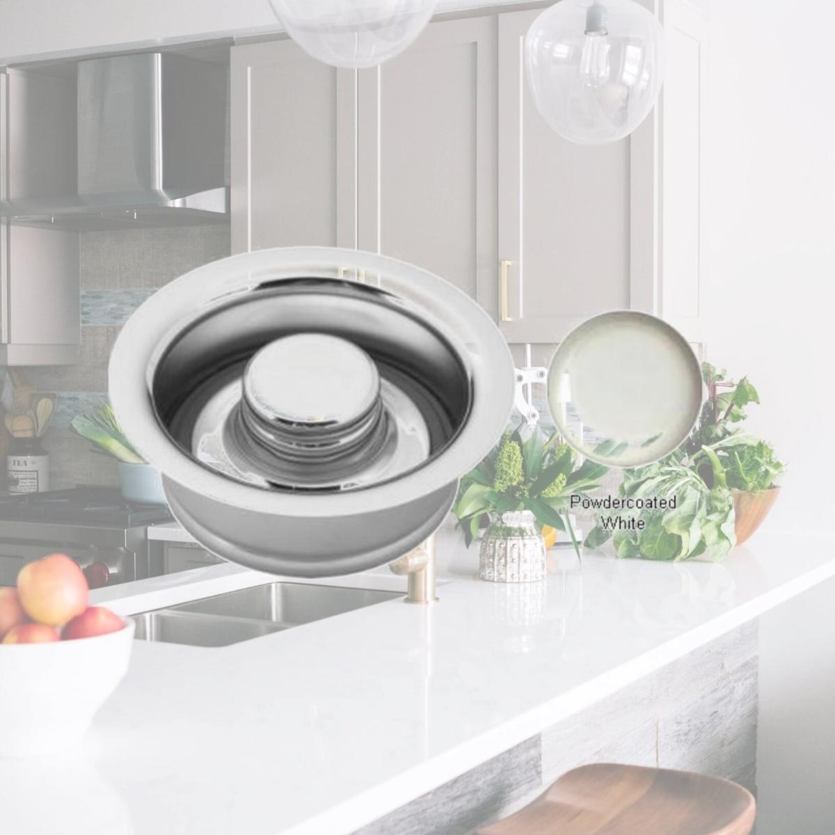 Picture of Westbrass D2089-50 In-Sink-Erator Disposal Flange and Stopper - Powder Coat White