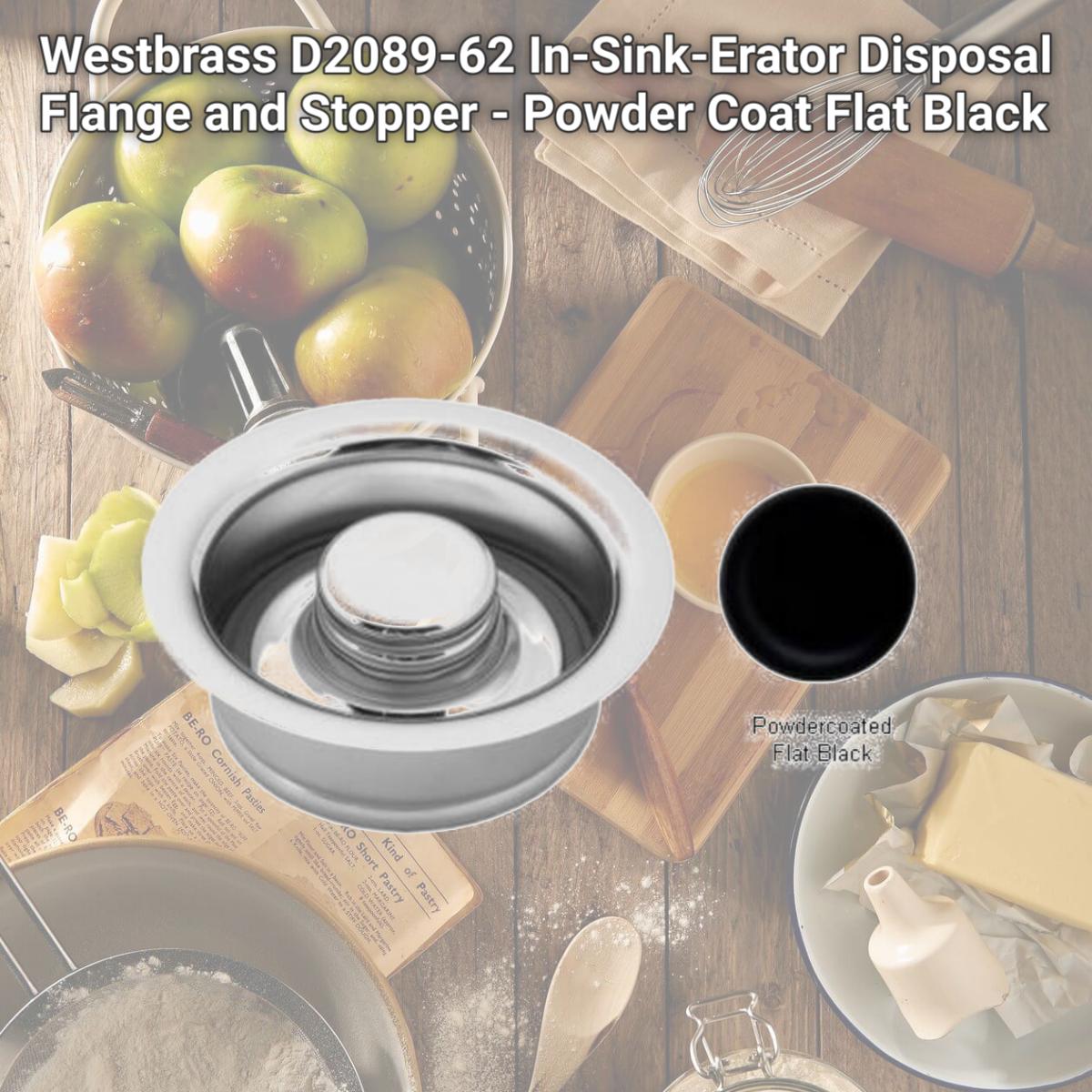 Picture of Westbrass D2089-62 In-Sink-Erator Disposal Flange and Stopper - Powder Coat Flat Black