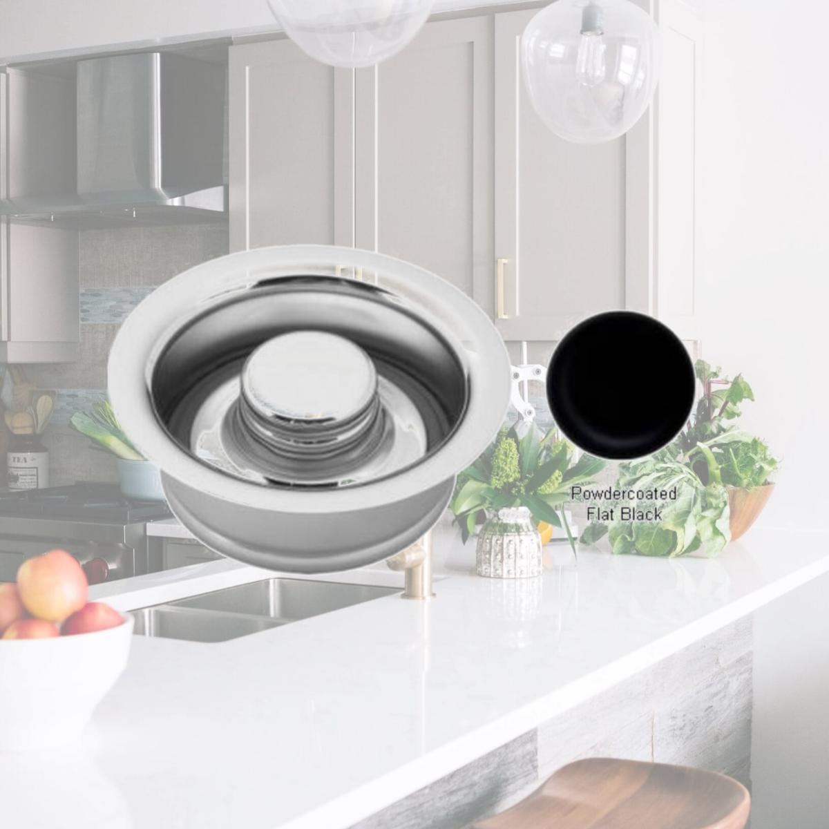 Picture of Westbrass D2089-62 In-Sink-Erator Disposal Flange and Stopper - Powder Coat Flat Black