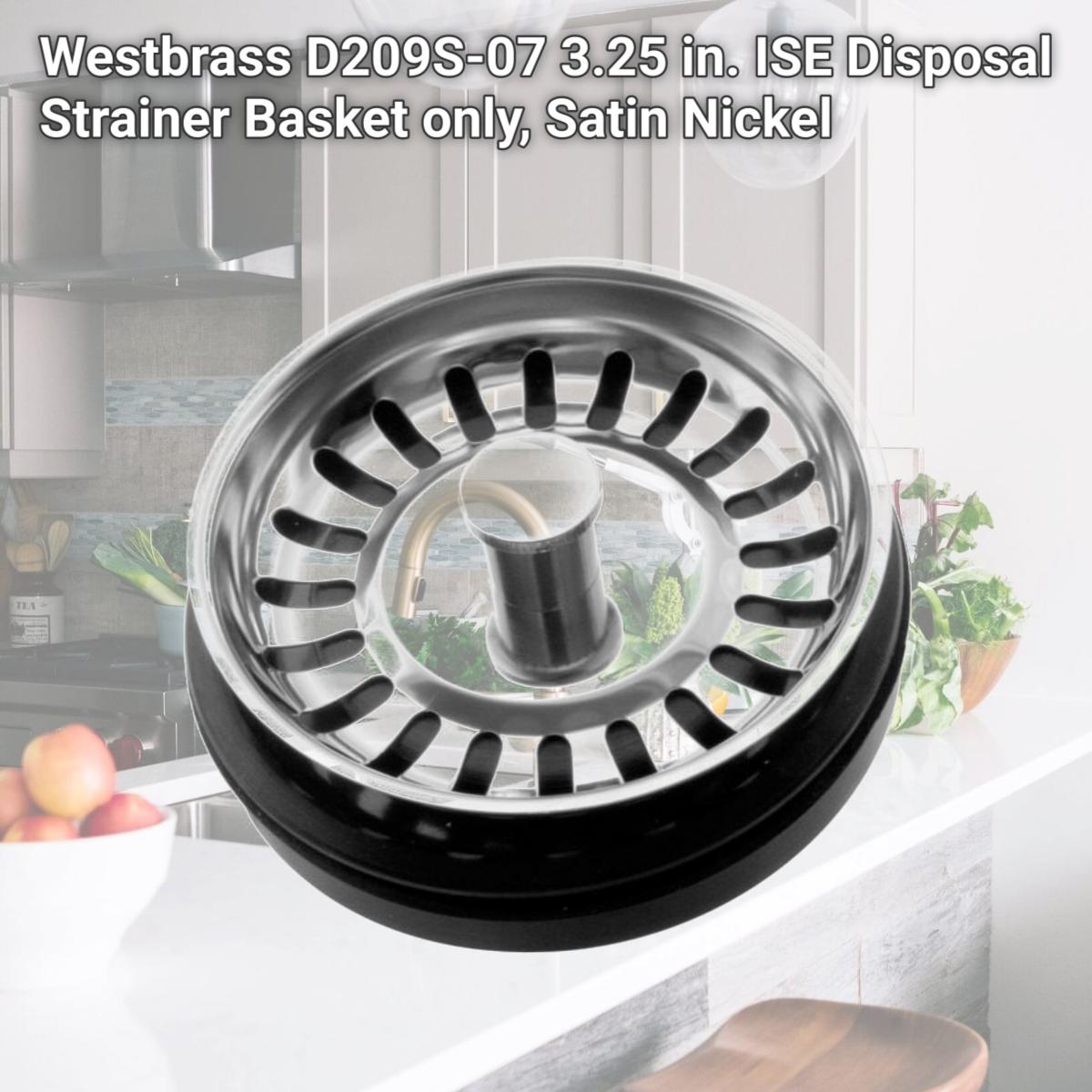 Picture of Westbrass D209S-07 3.25 in. ISE Disposal Strainer Basket only, Satin Nickel