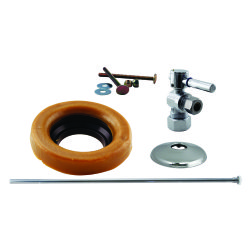 Toilet Install Kit With Lever Handle, Polished Chrome