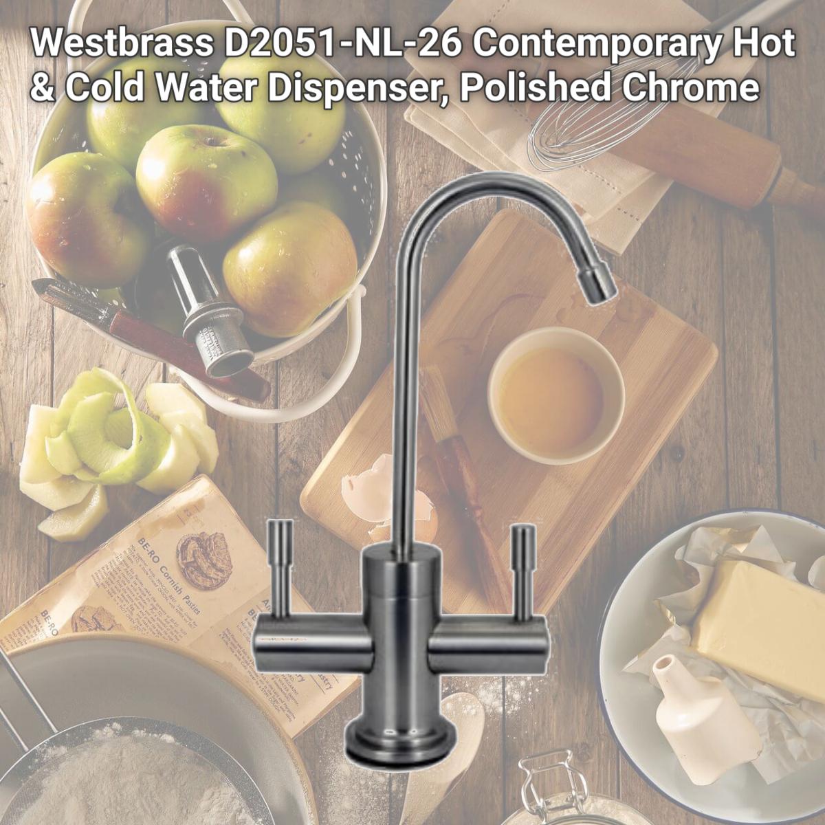 Picture of Westbrass D2051-NL-26 Contemporary Hot & Cold Water Dispenser, Polished Chrome