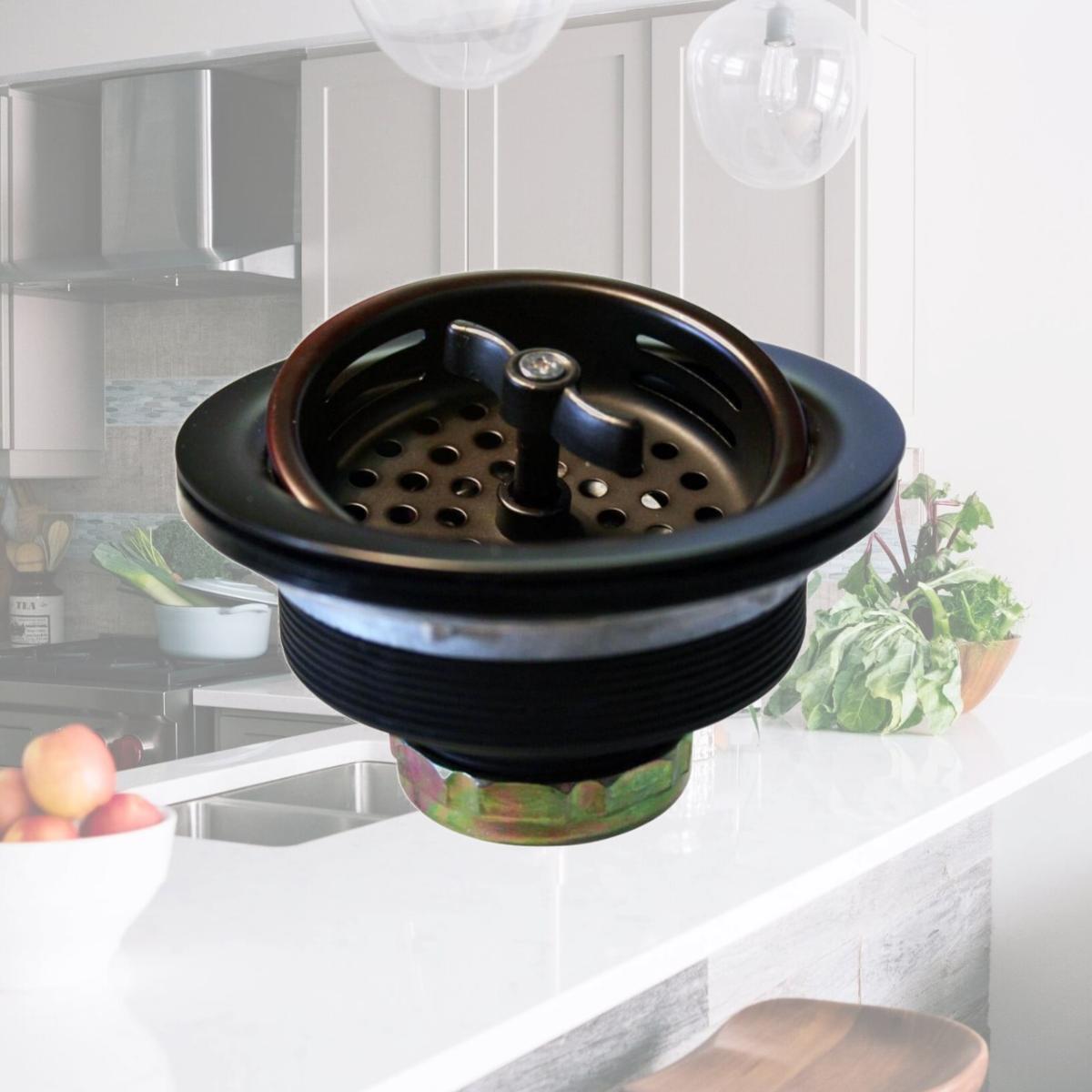 Picture of Westbrass D213-2-12 Kitchen Sink Drain with Large Wing Nut Basket Strainer