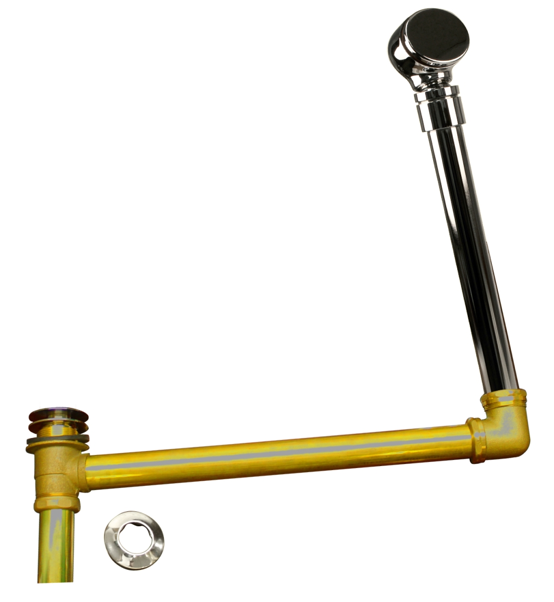 7932420bjhrdc-05 Brass Direct Outlet Semi-exposed Waste & Overflow With Ball Joint & Tip-toe Drain In Polished Nickel