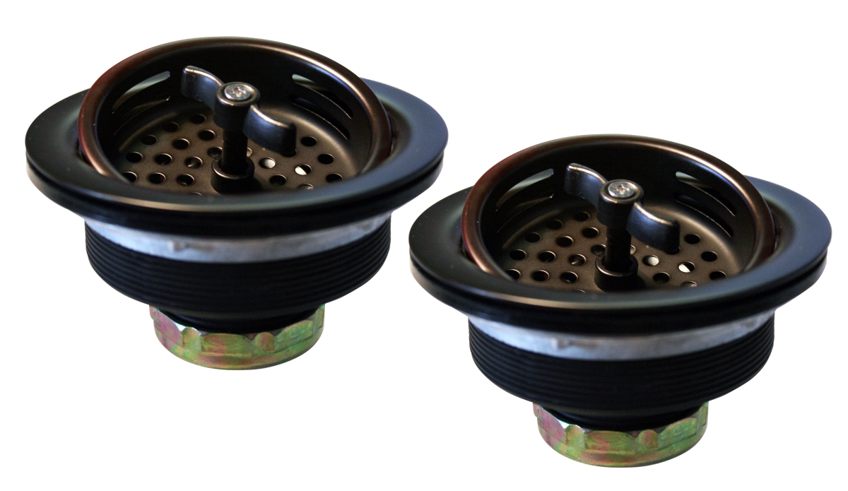 D2135-12 Two Wing Nut Style Large Kitchen Basket Strainer In Oil Rubbed Bronze
