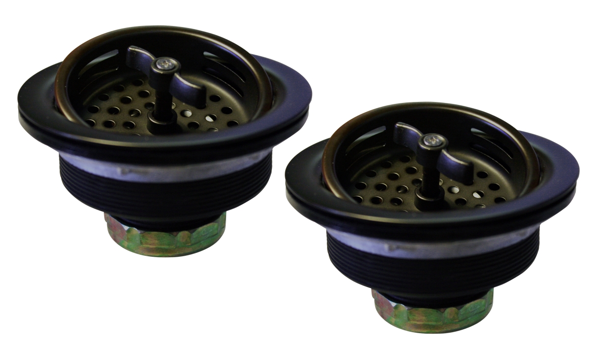 D2135-62 Two Wing Nut Style Large Kitchen Basket Strainer In Matte Black