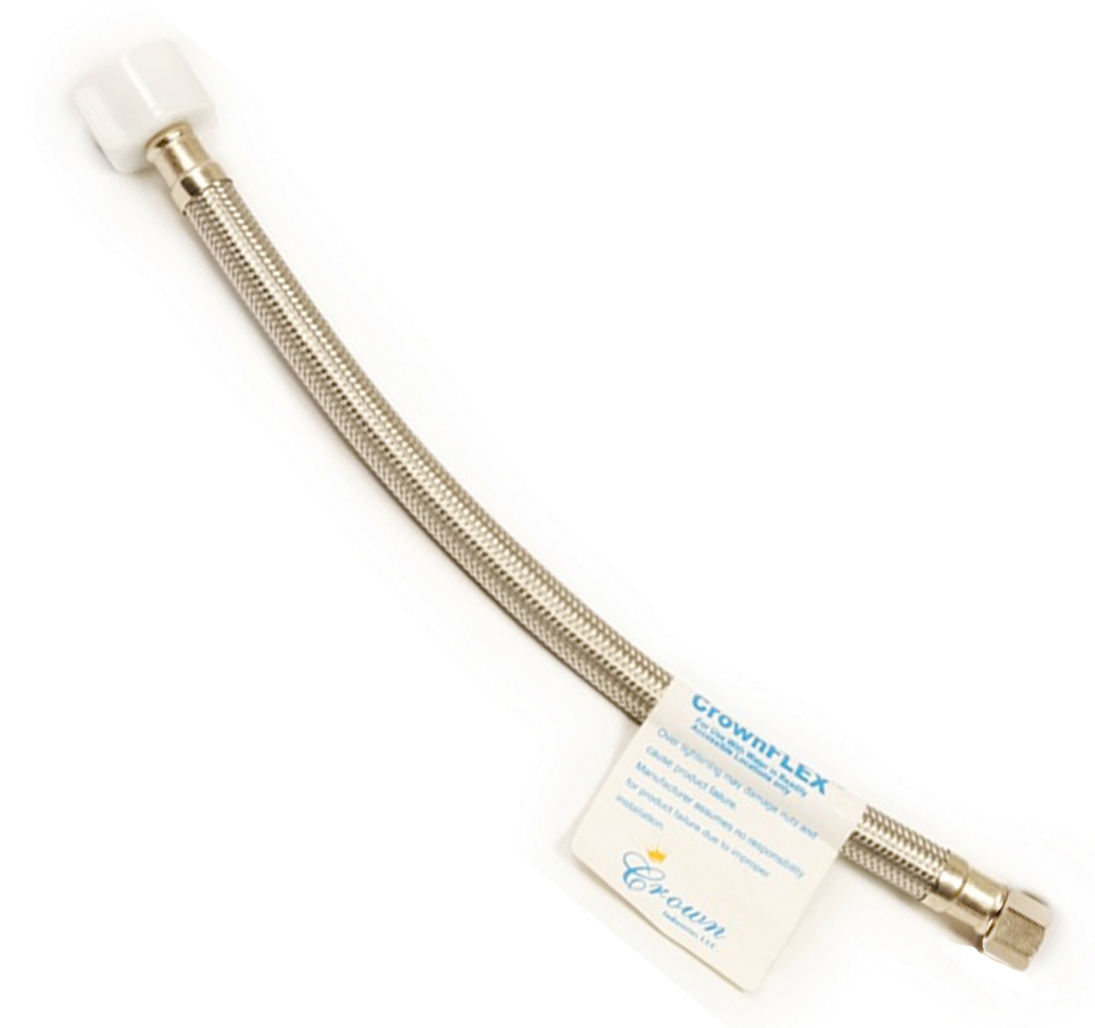 T1238 0.38 X 12 In. Stainless Steel Toilet Supply Line With Plastic Ballcock Nut - 163-30112