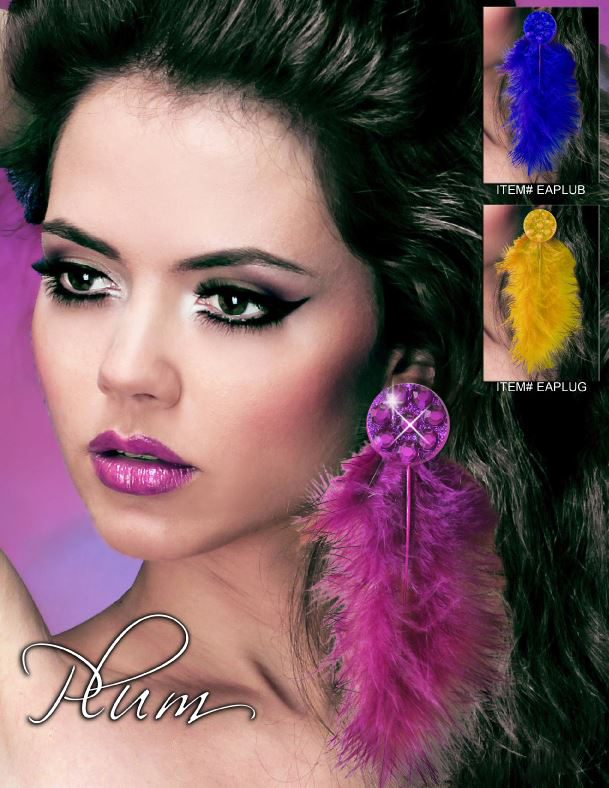 UPC 968423032148 product image for 1543 Feather Stickon Earring, Purple | upcitemdb.com
