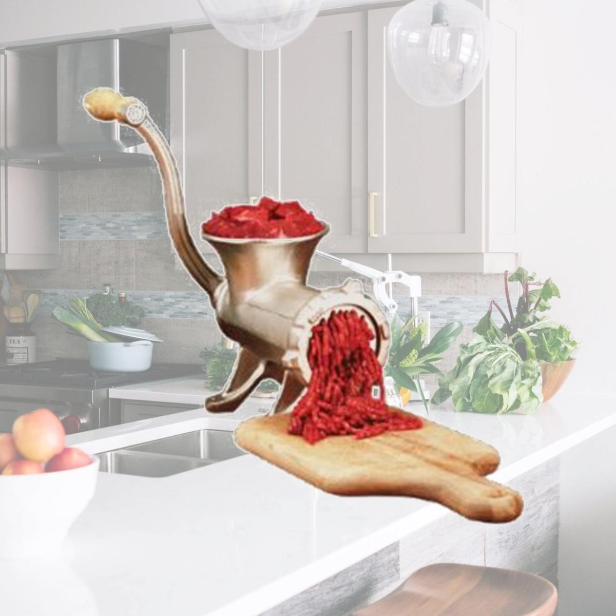 Picture of Weston 36-1001-W Deluxe H/D Manual Tinned Meat Grinder CLAMP ON w/ Deluxe Accs Kit (#10)