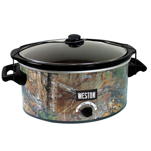 GTIN 812830021137 product image for Weston 03-2100-RT Realtree 5 qt Slow Cooker with Lid Latch Strap Camo | upcitemdb.com