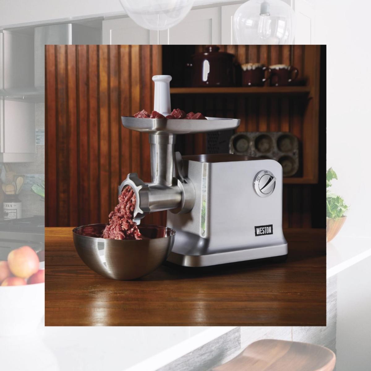 Picture of Weston 33-1301-W 750W & 1 HP No. 12 Electric Meat Grinder & Sausage Stuffer