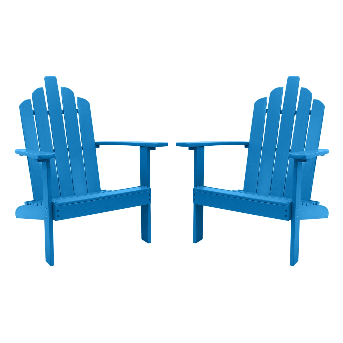 2003071-2 Outdoor Patio Wood Adirondack Chair, Turquoise - Pack Of 2