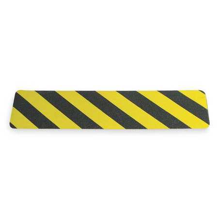 Ybs.0624 6 In. X 24 Ft. Anti Slip Safety Tape Pre-cut Strips Stripe, Yellow & Black - Box Of 50