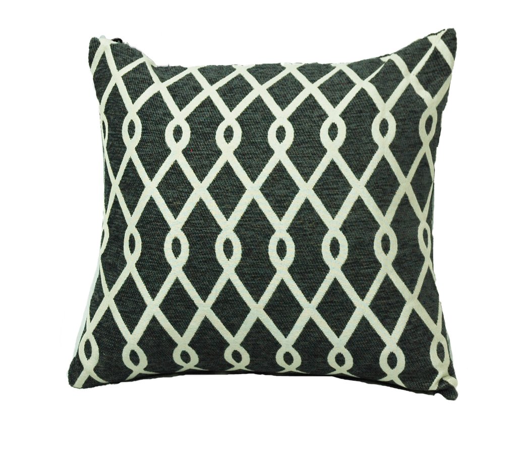 651230 20 X 20 In. Chain Link Feather Filled Decorative Throw Pillow Cushion - Pewter, Square