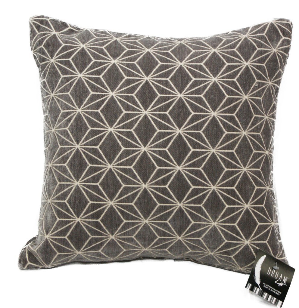 651254 14 X 26 In. Spider Feather Filled Decorative Throw Pillow Cushion - Grey