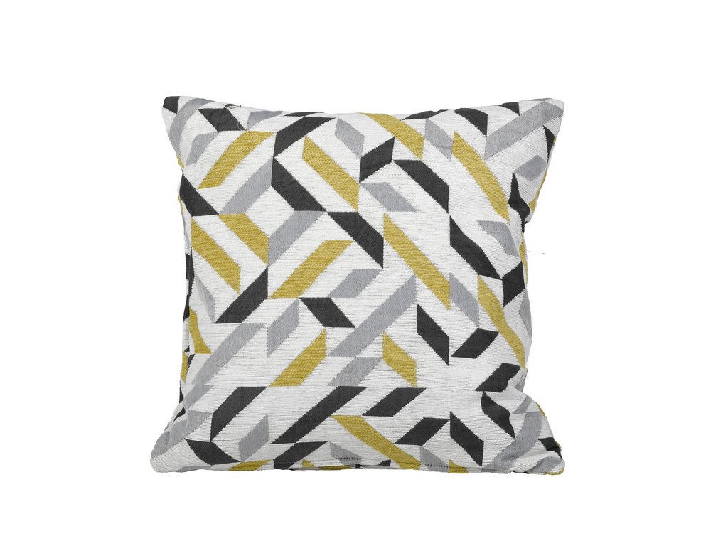 651273 20 X 20 In. Abstract Modern Feather Filled Decorative Throw Pillow Cushion - Yellow & Grey, Square