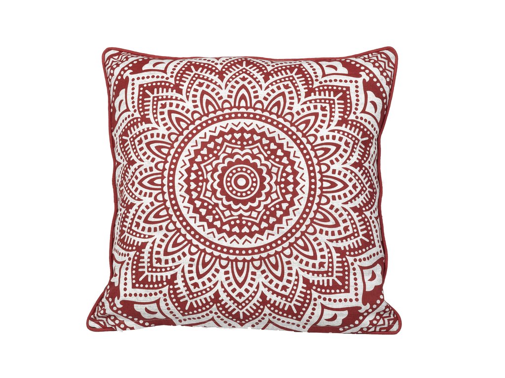 651335 20 X 20 In. Starburst Feather Filled Decorative Throw Pillow Cushion - Medallion Brick Red