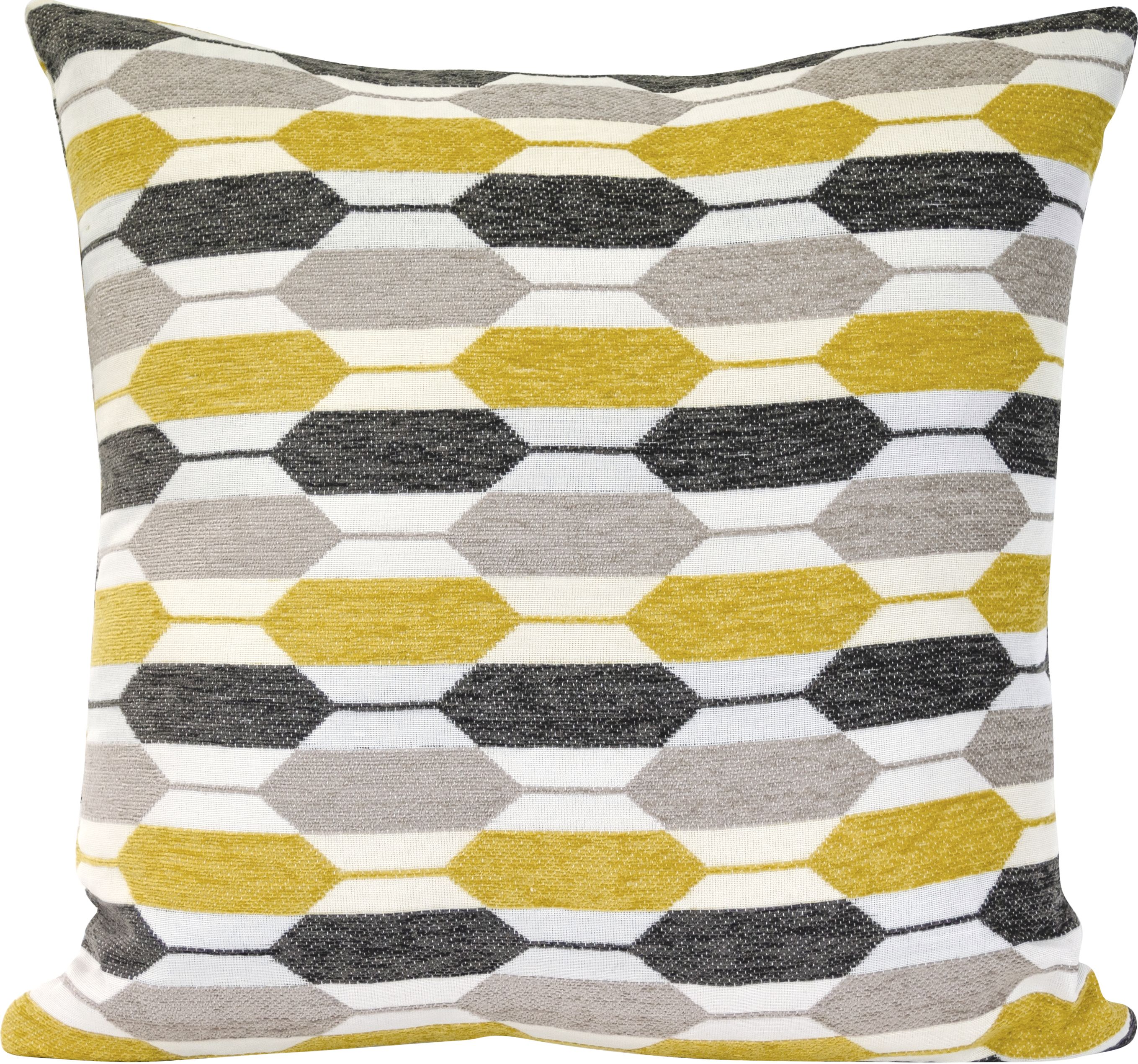 651018 20 X 20 In. Modern Hexagon Decorative Throw Pillow Cushion - Yellow & Grey, Square