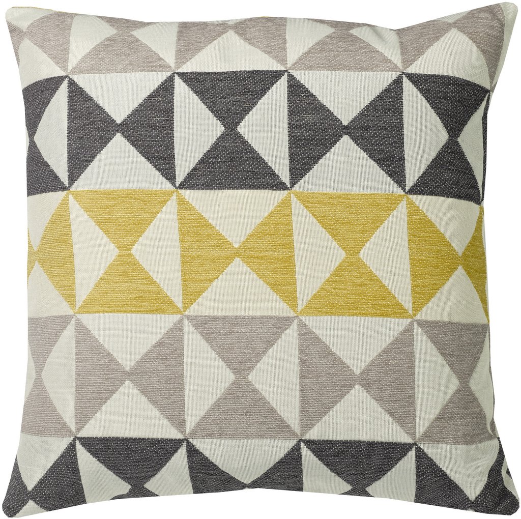 651019 20 X 20 In. Modern Diamond Decorative Throw Pillow Cushion - Yellow & Grey, Square