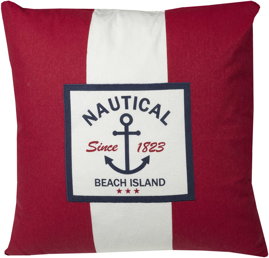 651044 20 X 20 In. Nautical Stripe Decorative Throw Pillow Cushion - Red, Square